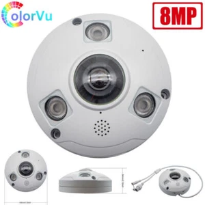 Hikvision Compatiable 8MP 2-way Audio PoE Fisheye Lens Camera 1.77mm - Picture 1 of 6