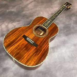 Pełne drewno KOA OO45 forma abalone inkrustowana z czarnym palcem gitara akustyczna - Zdjęcie 1 z 13