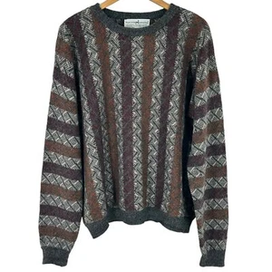 Vintage Peruvian Connection 100% Alpaca Sweater Gray Multicolor Men's XL Cosby - Picture 1 of 5
