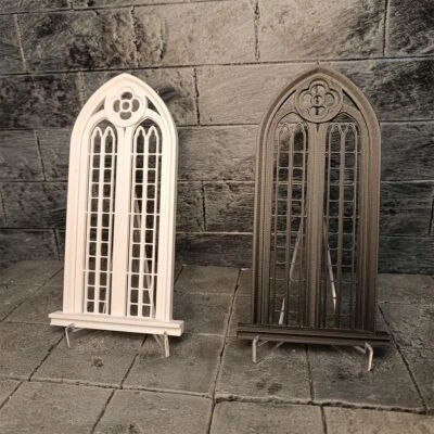 1/12 Scale Dollhouse Miniatures Gothic Window Grilles Unpainted Living Room - Image 1 of 4