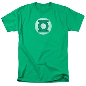 Green Lantern Logo Distressed T Shirt Mens Licensed DC Comics Tee Kelly Green - Picture 1 of 2