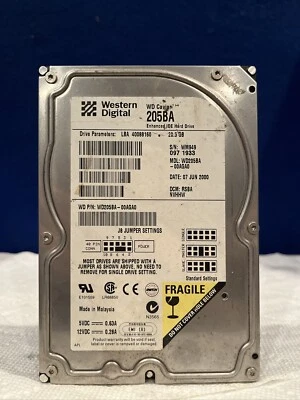WESTERN DIGITIAL WD205BA WD CAVIAR 20.5GB 3.5 IDE HARD DRIVE - Image 1 of 3