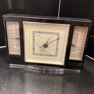 Desk Weatherstation vintage Black class elegant Barometer retro empire Props ZC - Picture 1 of 12