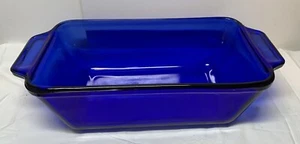 Anchor OVENWARE blue Glass Loaf Baking Dish 1.5 QT 5.25 x 9 in - Picture 1 of 8