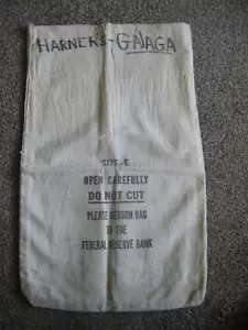 VINTAGE FEDERAL RESERVE SIZE-E CANVAS BANK BAG - Picture 1 of 4
