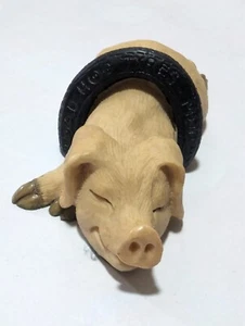 Vintage Piggin Schweine Figur - Zunge ragt heraus - Fußball Version - Bild 1 von 5