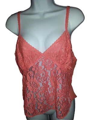 Lencería íntima sexy camisón salmón encaje lentejuelas peluche Victoria's Secret talla M Foto 1 de 4
