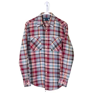 Ralph Lauren Plaid Button Down Shirt Classic Fit Brushed Cotton Check Top 10 - Picture 1 of 9