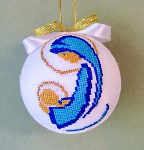 Adorno de bola de Navidad de tela bordada a máquina estilo ucraniano, colorido 3", MJrB - Imagen 1 de 3