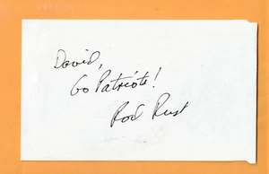 Tarjeta 3x5 firmada por Rod Rust New England Patriots AUTO Iowa State Cyclones - Imagen 1 de 2
