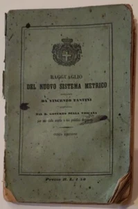 Ragguaglio Monete Nuovo Sistema Metrico Tantini Governo Toscana 1860 - Imagen 1 de 3