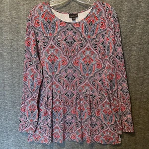 Top Jill Mujer Grande Rojo Cachemira Colección Wearever Lagenlook Cottagecore - Imagen 1 de 9