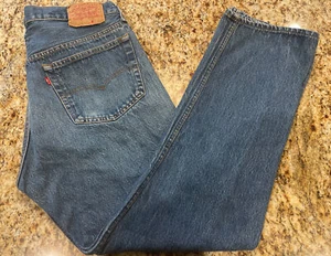 Vintage 501xx Levis Jeans Mens Denim Made In USA Button Fly 38x34 Med Blue Wash - Picture 1 of 12