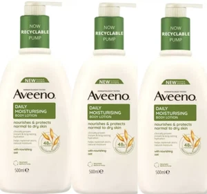 3 x Aveeno - Daily Moisturizing Body Lotion - With Nourishing Oat - 500ml - Picture 1 of 9
