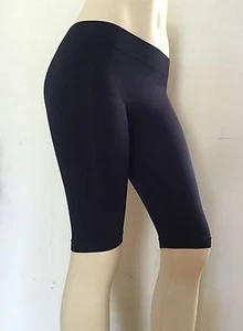 Women Seamless Yoga Shorts Knee High Bermuda Length Nylon Spandex Comfy Leggings - Picture 1 of 5