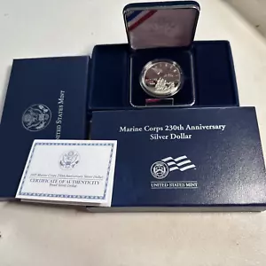 2005-P Marine Corps Silver Proof Dollar 230th Anniversary Coin Box/COA-Nice !! - Picture 1 of 3