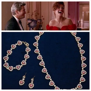 Pretty Woman Opera Jewellery Set, with Red 5A Cubic Zirconia, Julia Roberts - Picture 1 of 33