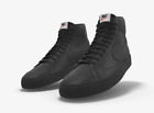 195 $ NEUF DANS LEUR BOÎTE Nike Blazer Mid 77 personnalisé triple noir premium chaussures