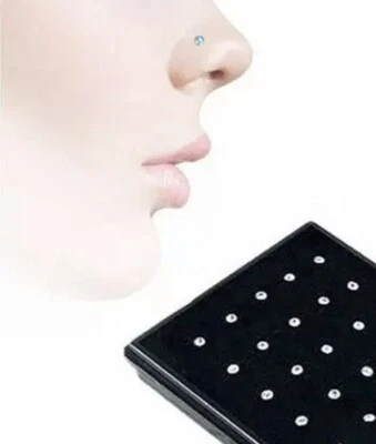 3 PCS USA 🇺🇸 Surgical Steel 20g 1.5mm CZ Nose Ring Studs Silver Stone - Image 1 of 4