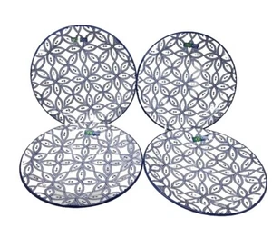 New Oxford Brazil Nautical Anchors Dinner Plates Set of 4 - Picture 1 of 5