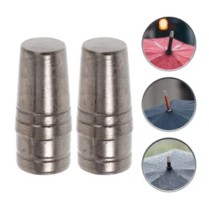 2 Pcs Umbrella Accessories Cover Travel Tip Parasol Metal for Tips - Picture 1 of 12