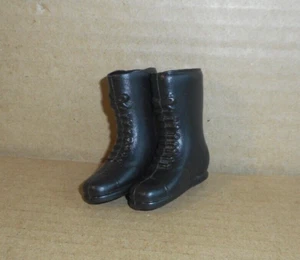 vintage Palitoy ACTION MAN vam - TALL BLACK BOOTS - 70s - Picture 1 of 7