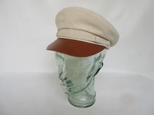 Tela Fiddler Naturale Pelle Visor Cappello Brando Gasoliner Rockabilly Vintage - Imagen 1 de 5