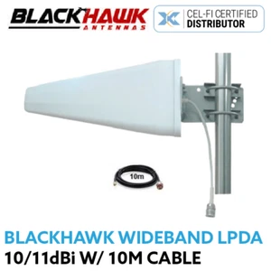 Blackhawk Wideband LPDA 10/11dBi w/ 10m PT240 Coax Cable ANT-BH-YG-WIDE-10 - Picture 1 of 2