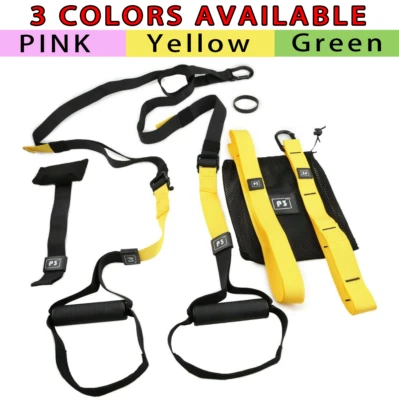 Suspension Straps Trainer Hanging Belt Resistance Pull Rope Home Gym Workout Set - Photo 1/4