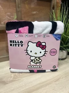 Licensed Hello Kitty Kids Plush Blanket Twin Full Size 62"x90", Pink Sanrio - Picture 1 of 3