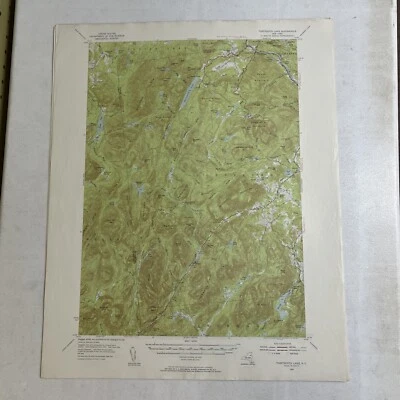 "Mapa de papel topográfico vintage del USGS Thirteenth Lake NY 1954 - 17""x21""" Foto 1 de 4
