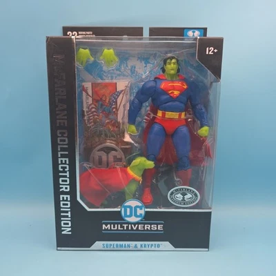 Figura Mcfarlane DC Edición Coleccionista Superman y Crypto Platinum Chase Nueva  Foto 1 de 4