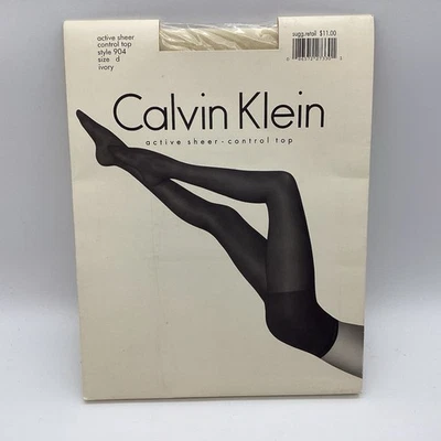 Pantimedias transparentes activas Calvin Klein talla D marfil control estilo superior 904 de colección 1994 Foto 1 de 4