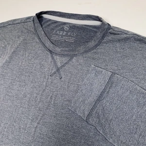 Camisa Free Fly Manga Larga Hombre XL Gris Mezcla Bambú Cuello Redondo Rendimiento Elastizada - Imagen 1 de 9