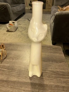 Weiße Happy Cat leere Weinflasche Deutscher Riesling 13" groß - Bild 1 von 7