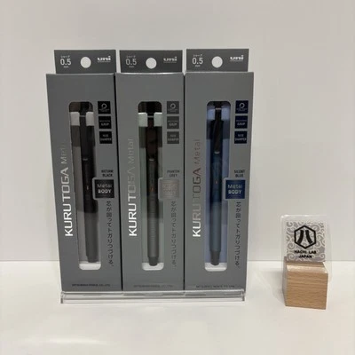 Uni Kurutoga Metal Juego de 3 Piezas Gris Negro Azul Lápiz Mecánico 0.5mm Japón Nuevo Foto 1 de 3