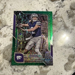 2025 Bowman Chrome U Football Avery Johnson Green Shimmer /99 KSU - Bild 1 von 2