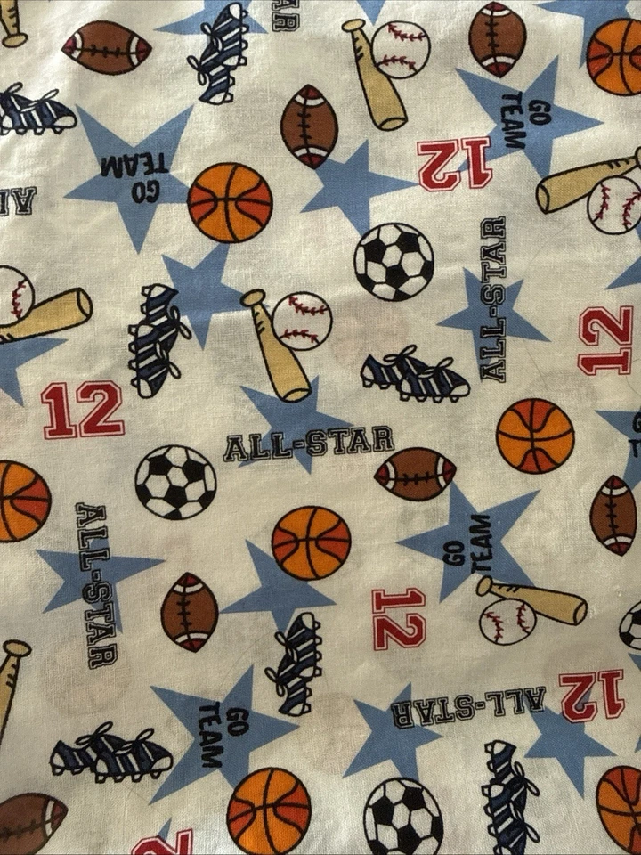 Sports Cotton Fabric All Star Balls Fabric (3 Yards) - Image 1 of 1