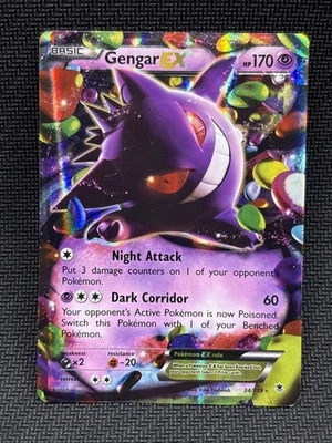 GENGAR EX 2014 POKEMON XY PHANTOM FORCES RARE HOLO 34/119 MP - Image 1 of 4