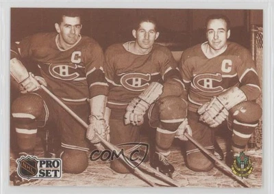 1991-92 Pro Set French Maurice Richard Elmer Lach Toe Blake #337 HOF - Image 1 of 3
