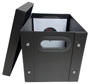10 CheckOutStore Black 7" Vinyl Record 45 RPM Storage Box - Imagen 1 de 5