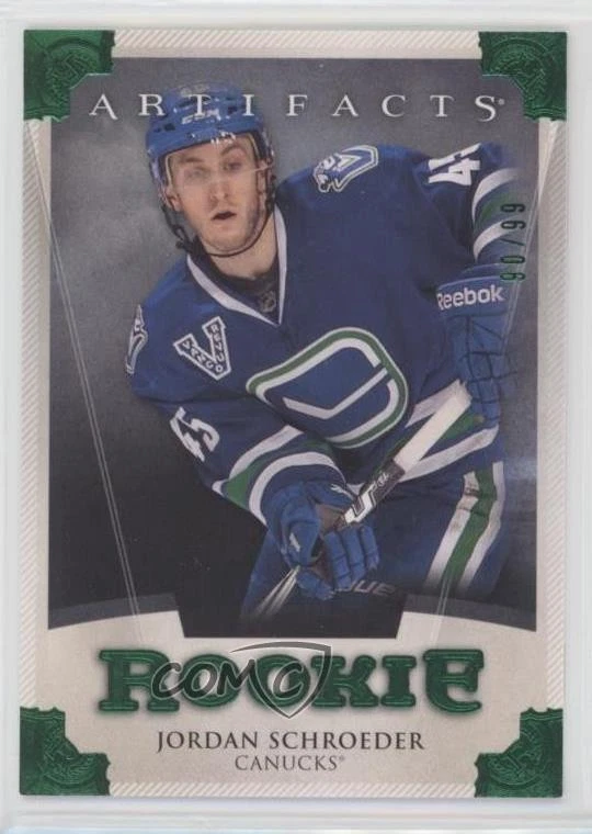 2013-14 Upper Deck Artifacts Rookies Emerald /99 Jordan Schroeder #174 Rookie RC - Image 1 of 2