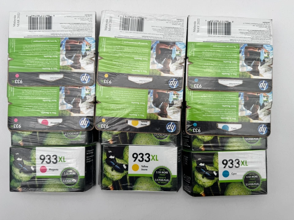 HP 933XL Ink Cartridge – 4 Pack (Cyan / Yellow / Magenta, Exp. 2022) - Image 1 of 2