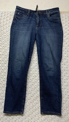 Pantalones de mezclilla Kut From the Kloth para mujer talla 10 azul tiro alto tobillo pierna recta Foto 1 de 4