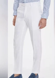 Tommy Hilfiger Modern-Fit 100 % Leinen Hose UVP 125 $ Größe 34/34 Neu mit Etikett - Bild 1 von 5