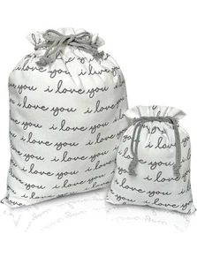 Gather & Knot Drawstring Gift Bags | 20" Large 12" Small | Premium I Love You - Picture 1 of 6