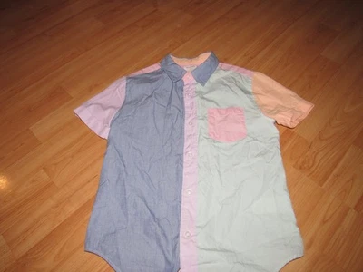 J. CREW Boy's Size 10 Colorblock Shirt Pastel Colors Excellent 100% Cotton - Image 1 of 4