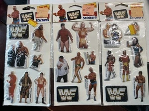 3 Sealed Vintage 1985 Titan Sports WWF Wrestling Puffy Stickers Lot Hulk Hogan!! - Picture 1 of 3