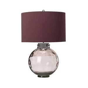 Lámpara de Mesa Rojo Gris E27 55,5 CM Cristal Tela Tischleuchte Noche Salón - Imagen 1 de 3