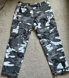 Propper Black White Woodland Camo BDU Combat Cargo Pants Large Regular L - Picture 1 of 9